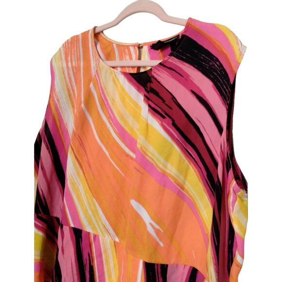 Ashley Stewart Plus Size 22/24 Multicolor Layered Ruffle Sleeveless Top - Picture 3 of 9